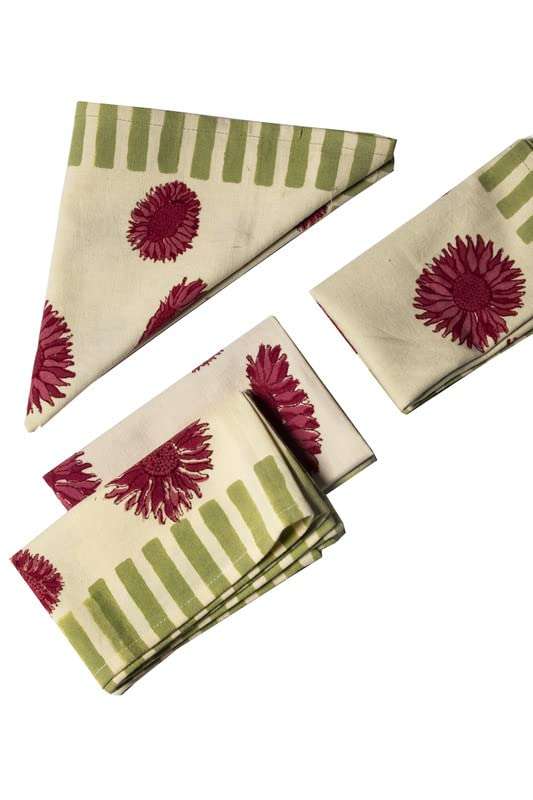 CONTRAST LIVING Pawon Hand Block Printed Kitchen Towel/Dish Towel/Hand Towel Multi Color Set of 4 Pcs 3