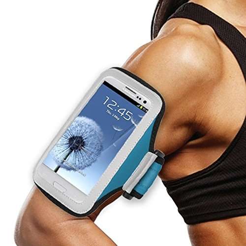 Mybat UNIVP253NP Sport Armband Case for Cell Phones and Smartphones - Retail Packaging - Baby Blue 4