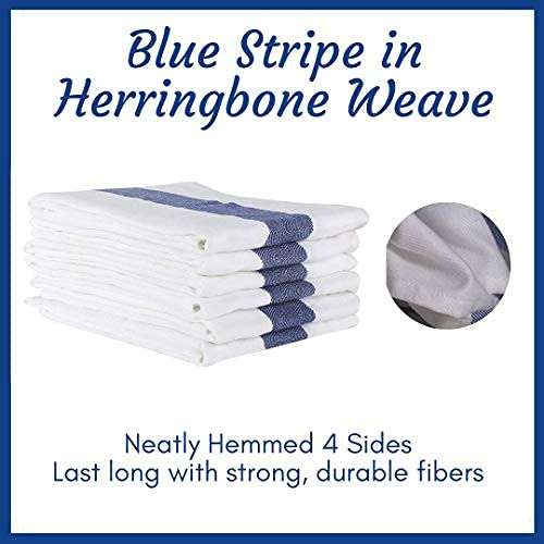 Amazon brand - Umi Herringbone Kitchen Dish Towels(16"x26",4-Pack, Blue) 5