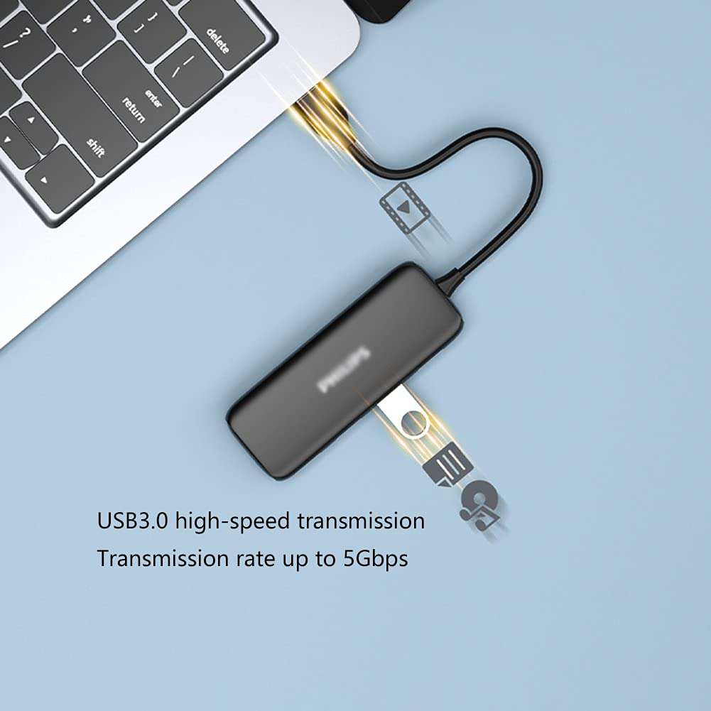 Port Expander USB 3.0 Hub 4 Port USB Extender Docking Station Supports Simultaneous Use for Laptop, USB Flash Drives, and Mobile HDD USB Splitter (Length : 1M) 3