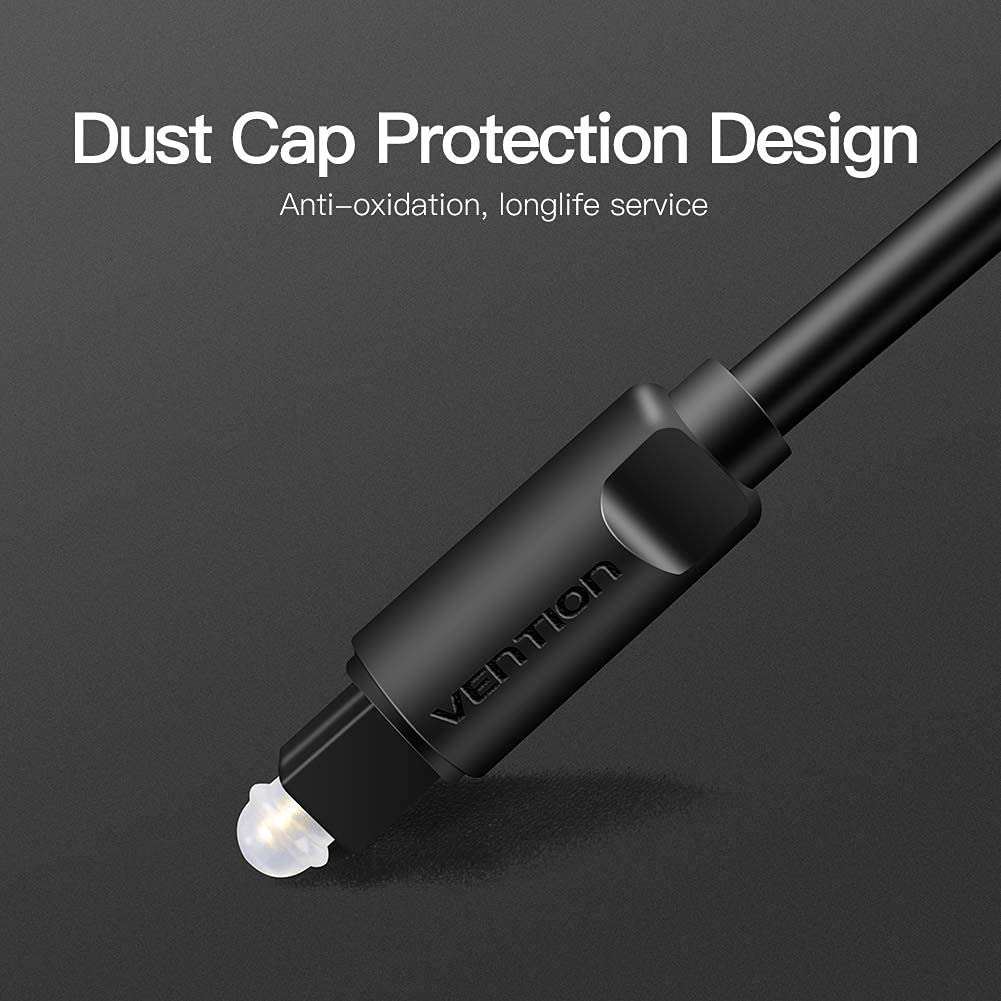 VENTION Digital Optical Audio Cable 3.3ft Fiber Toslink Audio Cord S/PDIF Port for Blu-ray CD DVD, Sound Bar,Smart TV, Home Theater, Xbox, PS4 5