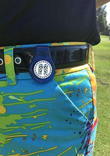 Giggle Golf Magnetic Ball Marker Clip with Two Bling Golf Ball Markers (Beach Scene & Blue Flip Flips) 4