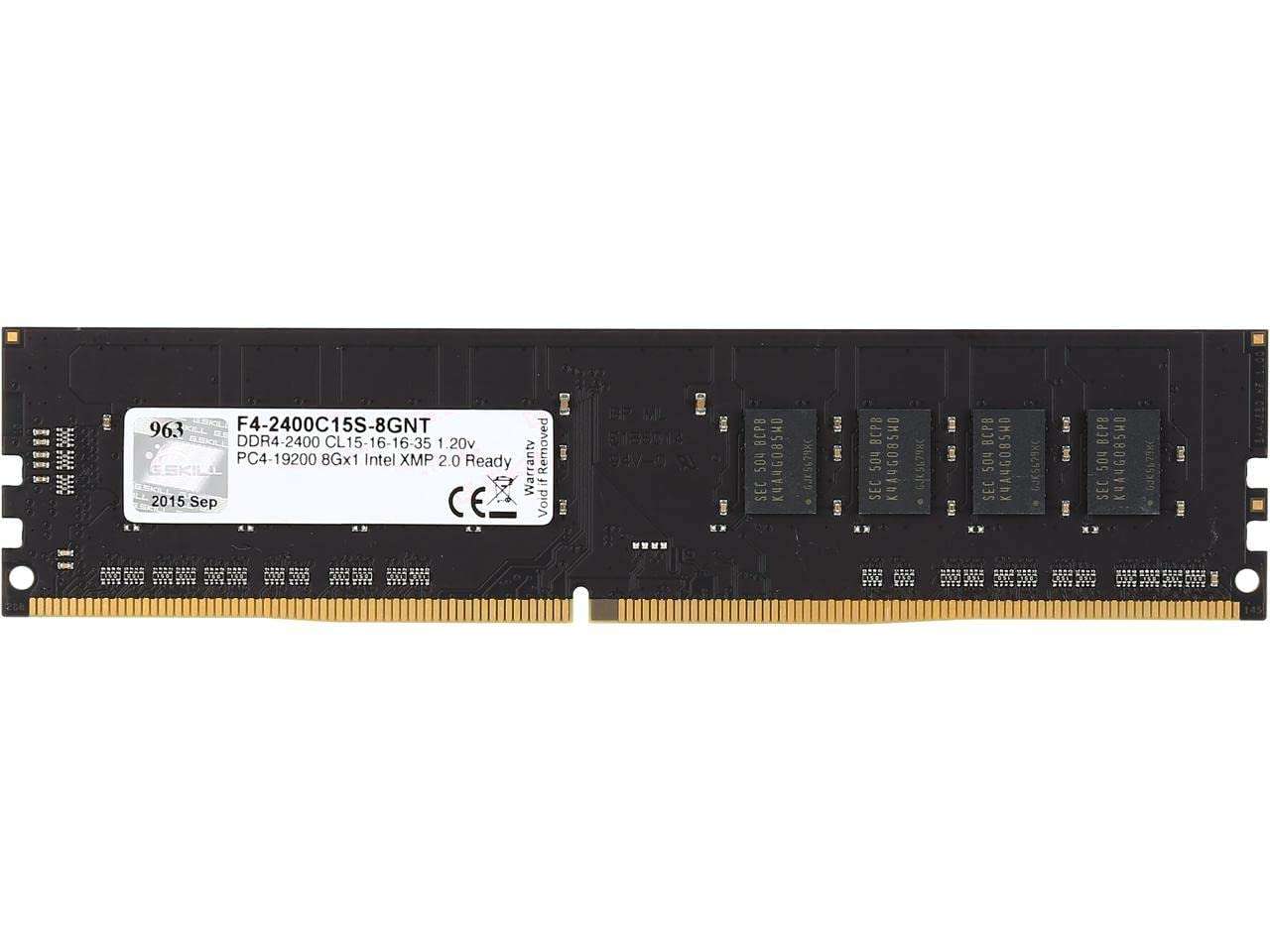 Barrette mémoire 8Go DIMM DDR4 G.Skill RipJaws IV PC4-19200 (2400 Mhz) (Noir) 2