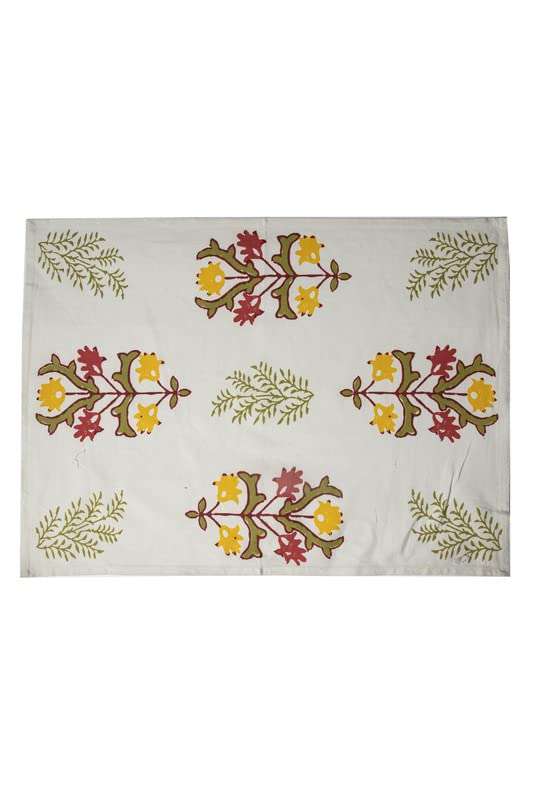 CONTRAST LIVING Bista Hand Block Printed Kitchen Towel/Dish Towel/Hand Towel Multi Color Set of 4 Pcs 1