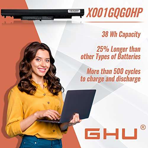 New GHU Battery 38 Wh 2600mAh HS04 HS03 807957-001 807956-001 Compatible with HP Pavilion 240 245 246 250 255 G4 G5 Notebook 15-af13dx 15-ay039wm 15-ac121dx HSTNN-LB6U HSTNN-LB6V 807611-421 807611-131 5