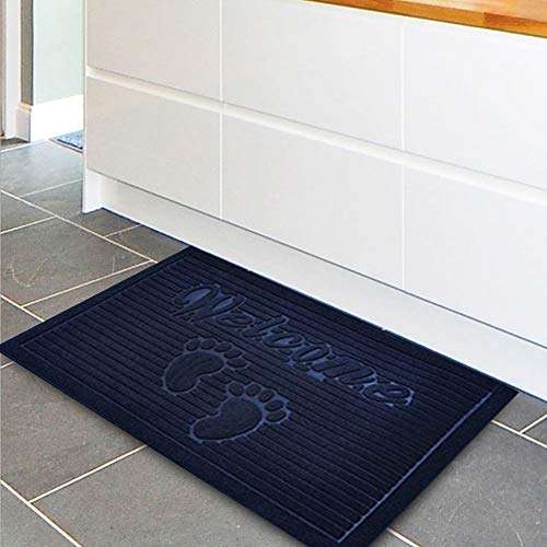 Water Absorbent Mat Non-Slip Pad, Easy to Clean Bathroom Mat, Soft and Elastic for Bathroom Kitchen(Blue) 2