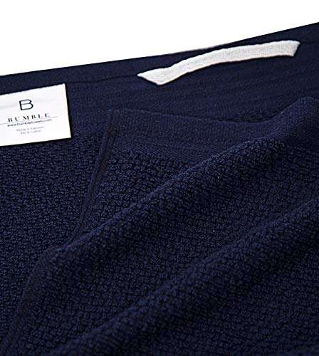 Kitchen Towels (16”x 28”, 6 Pack) – Large Cotton Kitchen Hand Towels – Weft Insert Design – 380 GSM Highly Absorbent Tea Towels Set with Hanging Loop (Navy Blue) 4