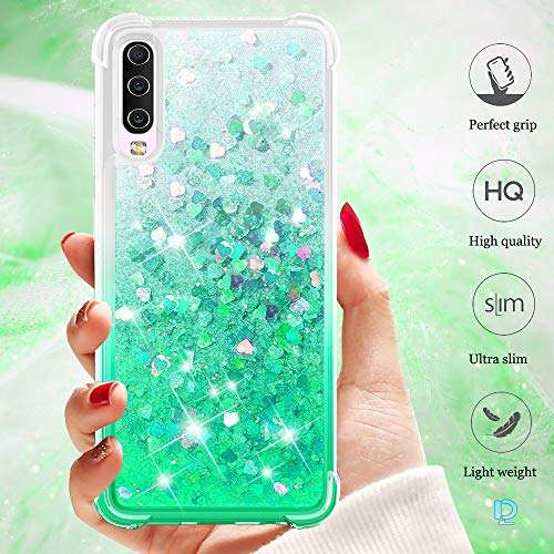 Dzxouui for Galaxy A70 Case,Samsung A70 / A70S Case,TPU Protective Cover for Girls and Women Glitter Bling Sparkle Cute Phone Cases for Samsung Galaxy A70S / A70(Gradient Green) 4