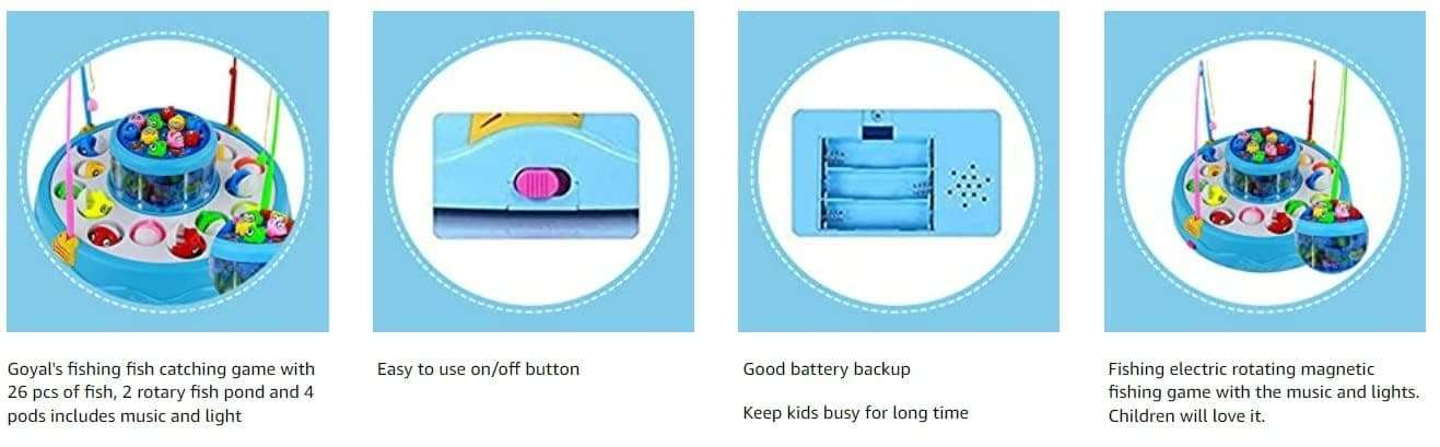 Kmc kidoz Electronic and Rotating with Flashing Gogo Fishing Party & Fun Games Board Game () (cmk215) 4