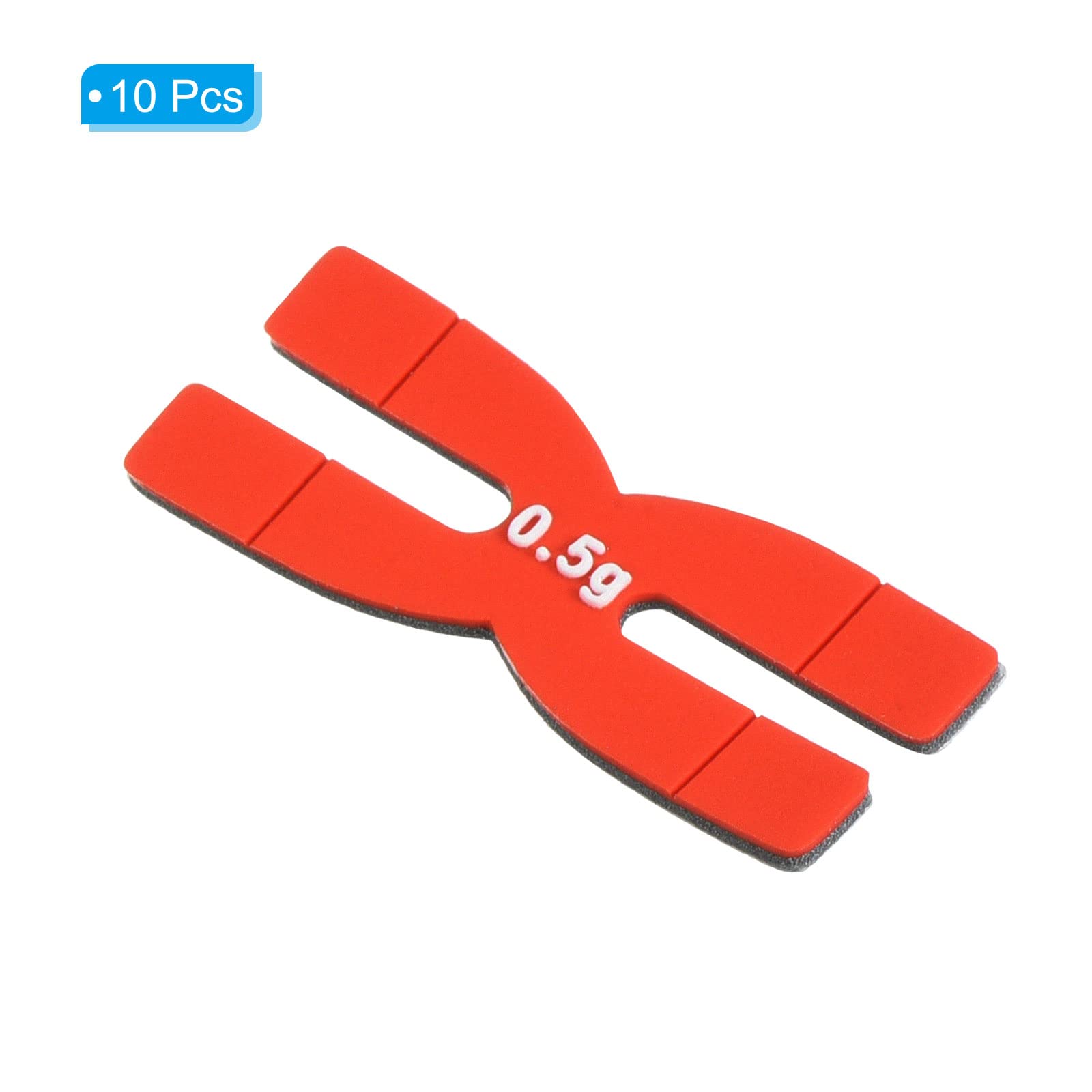 PATIKIL 0.5g Racket Weight Balance Strips, 10 Pack Silicone Badminton Racquet Weighted Tapes, Red 4