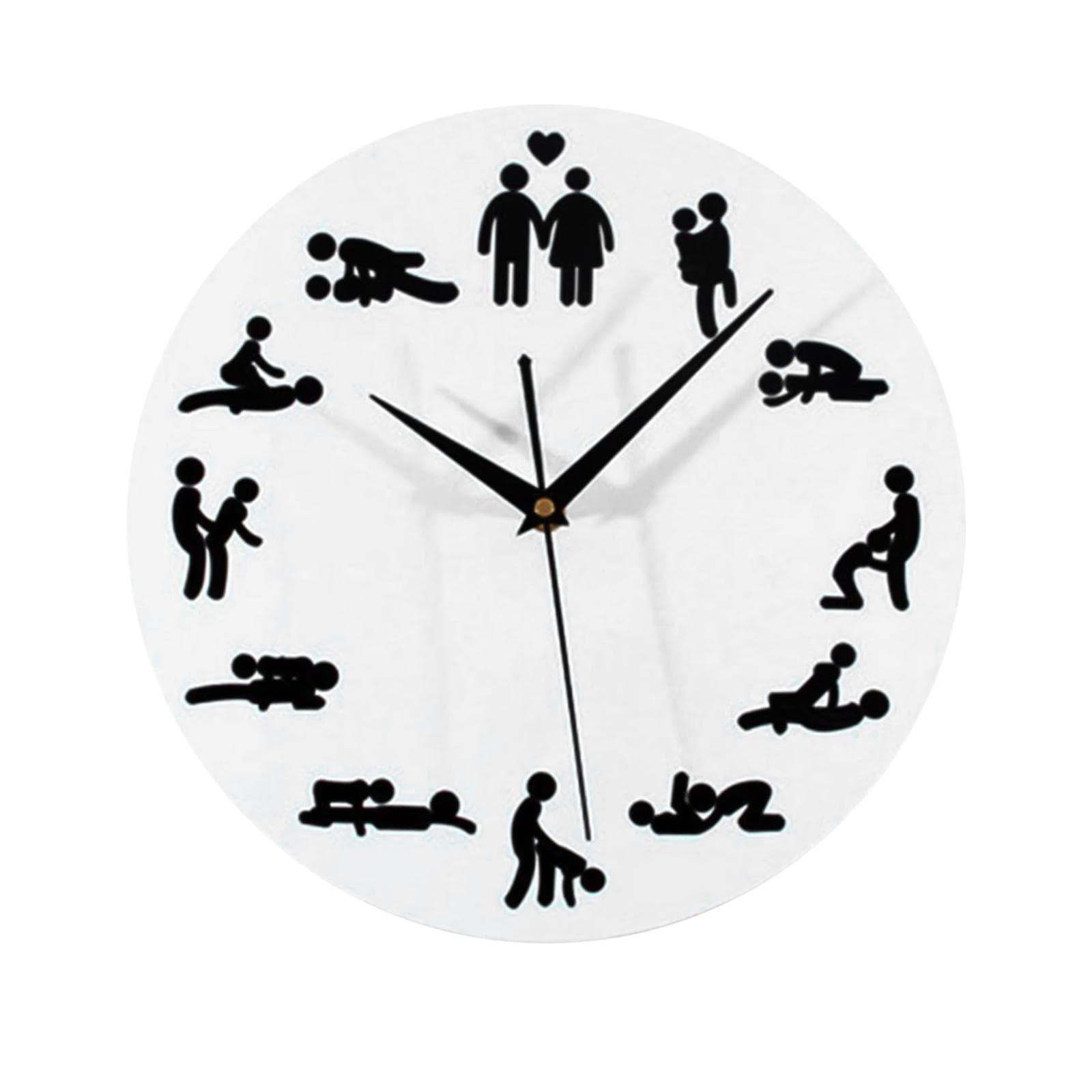 Skycandle Round Wall Clock Funny Effect Sex Position Wall Watch Bedroom Decor 6