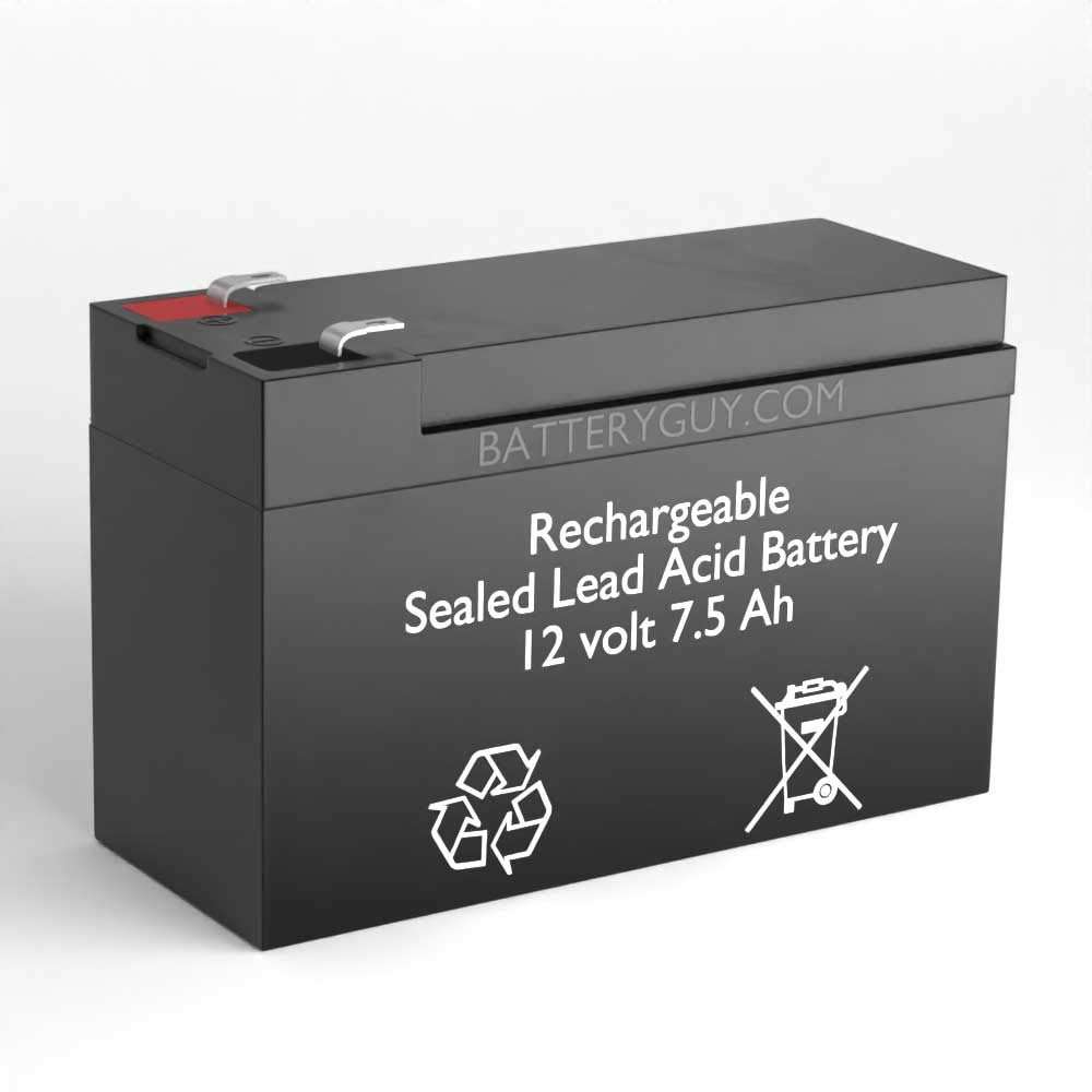 BatteryGuy 1000 VA 600 WATTS Backup UPS w/AVR Replacement 12V 7.5Ah SLA Batteries Brand Equivalent (Rechargeable, High Rate) - Qty of 2 2