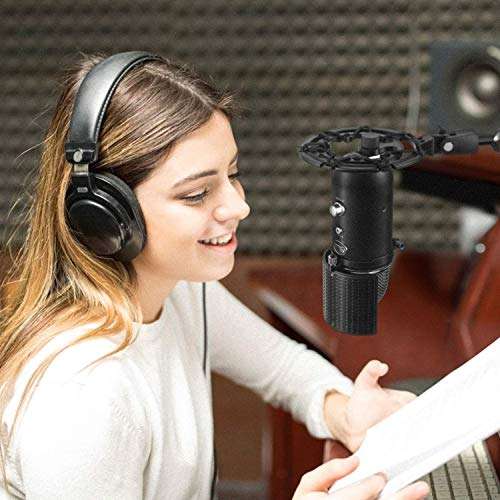 Moukey Microphone Shock Mount Compatible with Blue Yeti/Yeti Pro/Snowball/Yeticaster Mic and other Large Microphones Except for Yeti Pro X, MMs-7 6