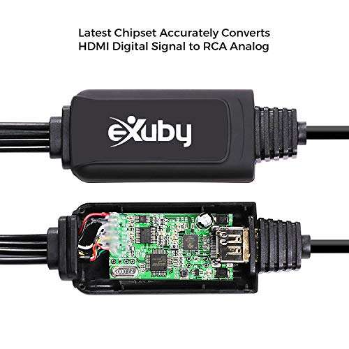 HDMI to RCA Converter Cable - Convert Digital HDMI Signal to Analog AV - Compatible with PS4/XBOX One/Nintendo Switch/PC/Bluray and more - HDMI to AV Converter - Easy to Use 5