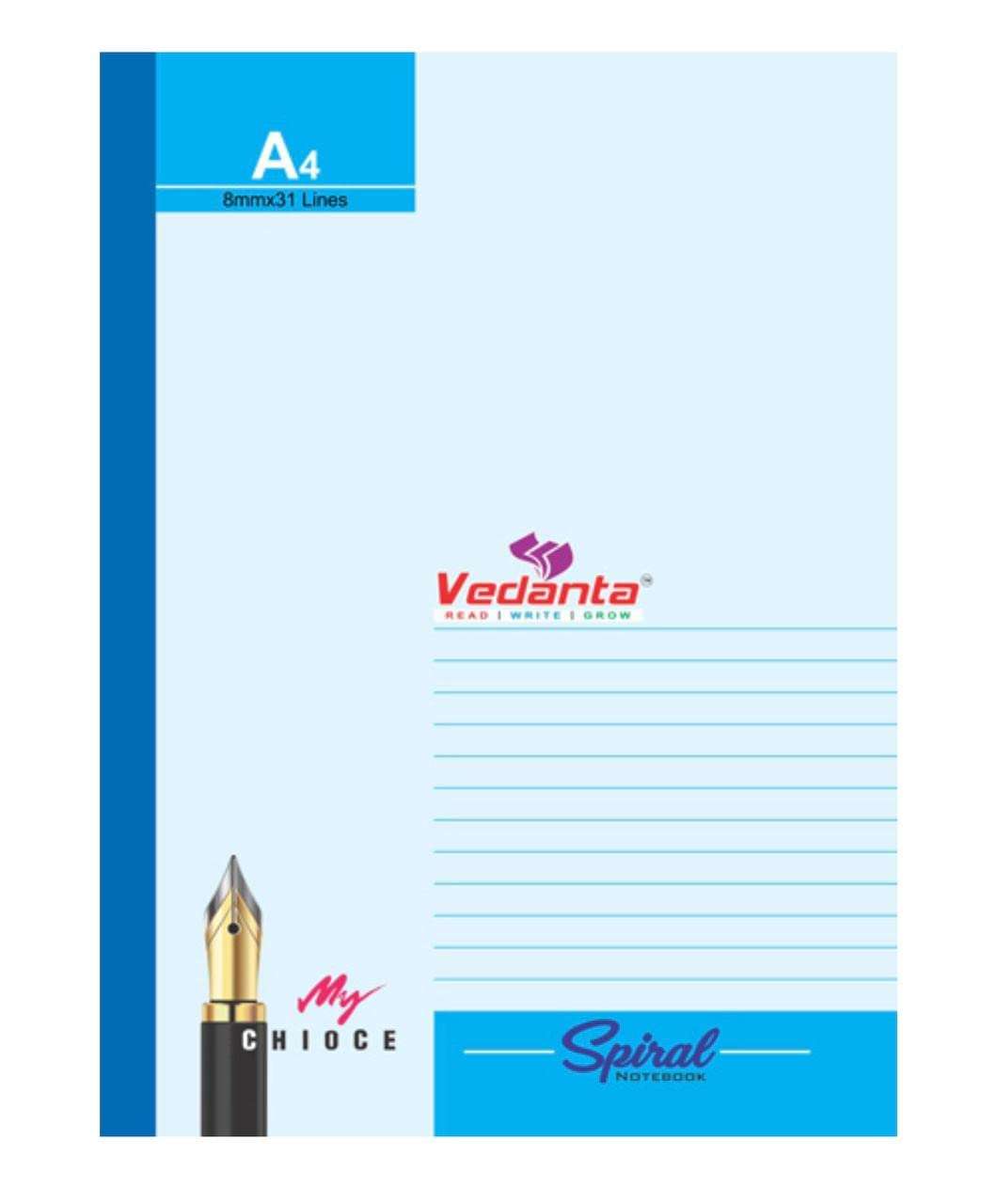 VEDANTA NOTE BOOK INDUSTRIES Sprial Notebook for Exam Preparation, Making Notes, Rough Work, Calculation, (BLUE, PACK OF 1)