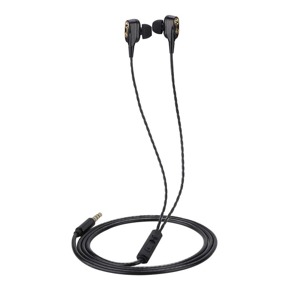 3.5mm Wired Earphones, Comfortable Wearing Stereo Headphones in Ear Gaming Earbuds(Black) (Black) 3