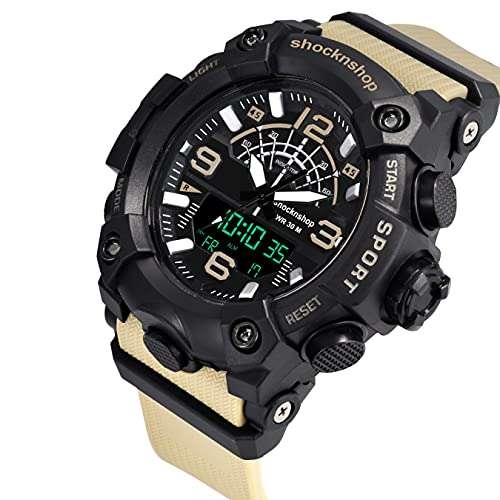 Shocknshop Analog Multifunctional Sports Digital Dial Wrist Watch for Men (Black Dial and Grey Strap) -W02GRY 3