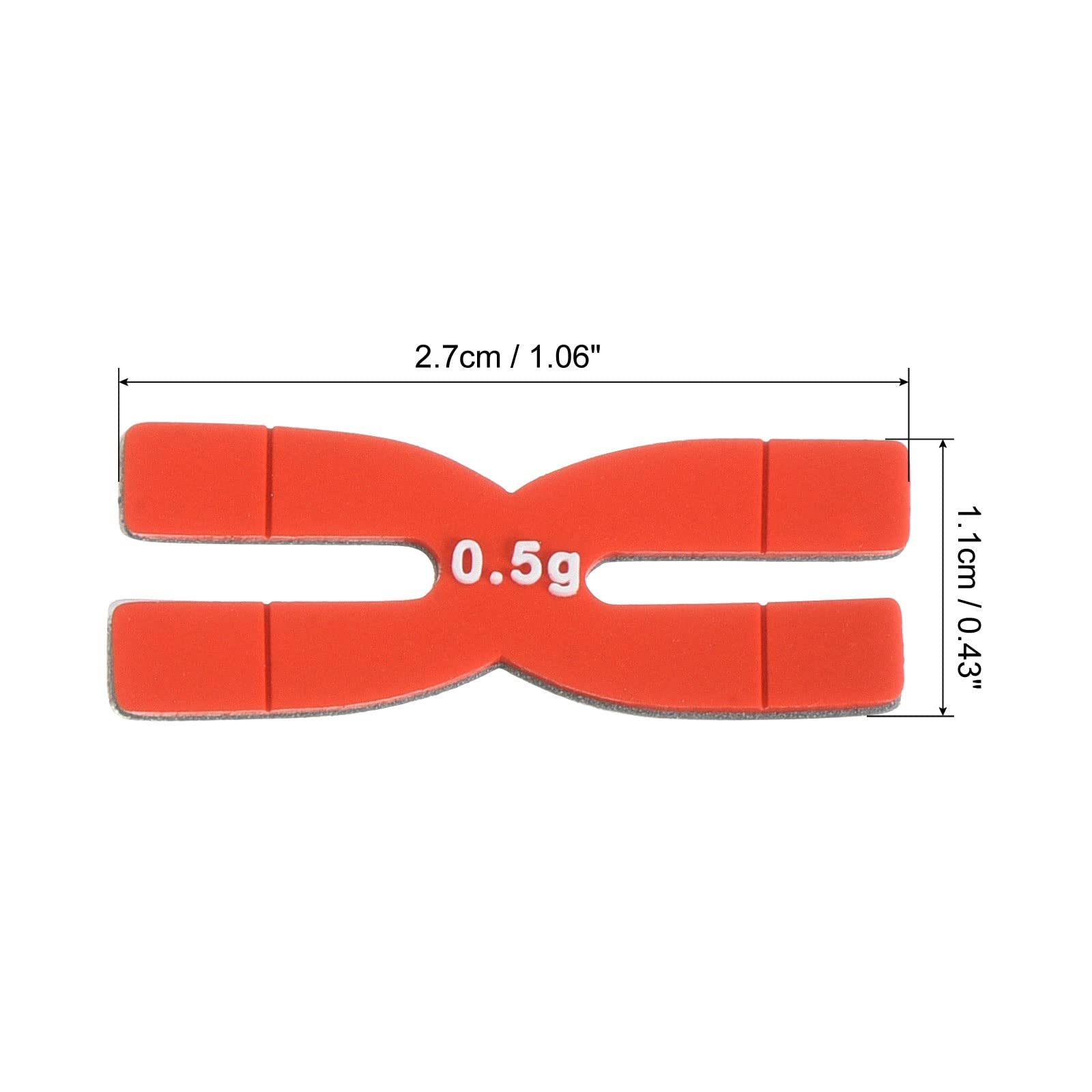 PATIKIL 0.5g Racket Weight Balance Strips, 10 Pack Silicone Badminton Racquet Weighted Tapes, Red 3