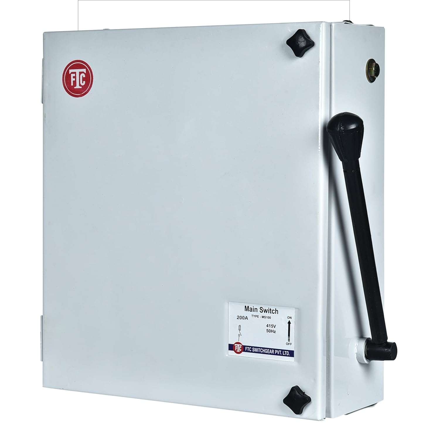 FTC SWITCHGEAR MS-200 200Amp 415V AC Toggle Switch, Manual Operation, Lever Actuator, Copper Contact, 3-Position, Wall Mount