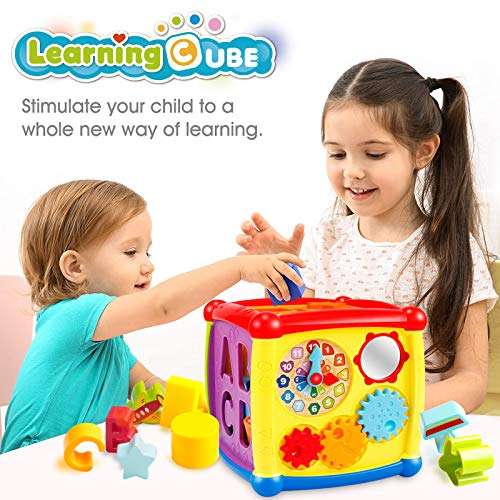 Early Learning Educational Music and Colorful Shape Sorter Toys Baby Toys 12-18 Month Activity Cube Toys for 1 Years Old Baby Toys 6 12 Month Gift for 1 2 3 Years Old Boys and Girls Kids and Toddler 3