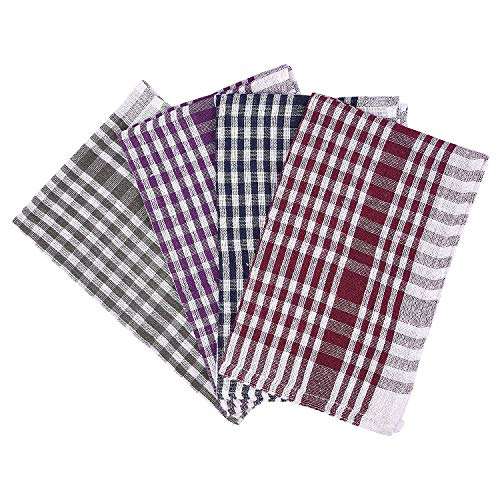 Expeditious® Cotton Bath Checks Towels Set of 4 (Thin Fabric, Fast Dry, Easy Carry) Indian Super Checked Multi Colored Kitchen Towels, Kitchen Wipe Towel Set of 4(Multicolor) 2