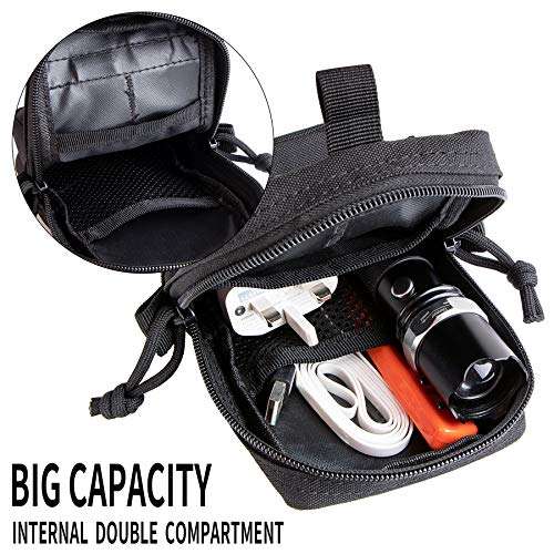 IronSeals Multi-Purpose Tactical Molle Pouch Waist Bag for Mobile Phone Belt Pouch Holster Cover Case for iPhone 16 Pro Max/16 Pro/16/15 Pro Max/14 Pro Max/13 Pro Max/12/11 Pro Max 4