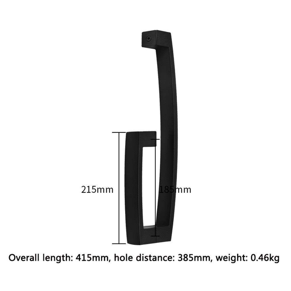 AWCPP Bathroom Handle Suitable for Family/Residential/Hotel/Clubhouse, Stainless Steel Glass Door Door Hardware Door Handle,Black,Hole Spacing 385Mm 2