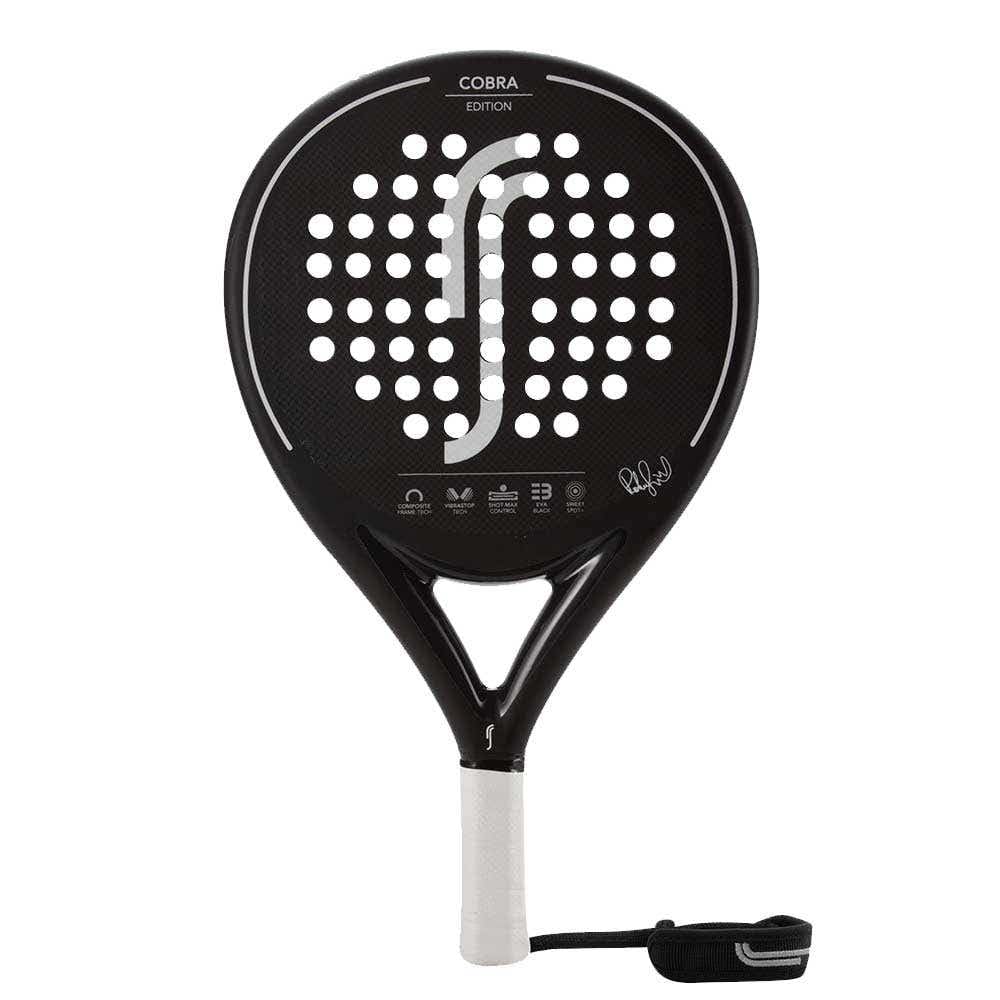 RS Sports Padel Racket Cobra Edition Shape Round Easy to Play Frame and Face Japanese Lightweight Fiberglass Core of Eva Soft EV30 Black & White 1