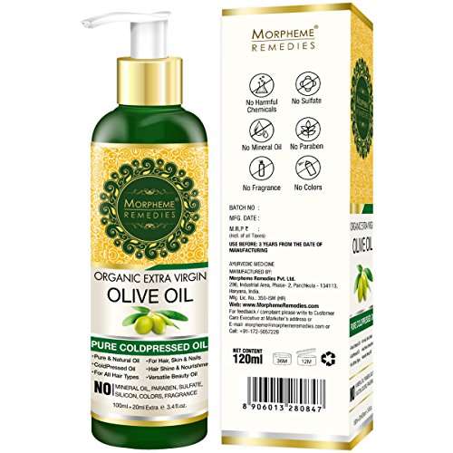 Morpheme Remedies Organic Extra Virgin Cold Pressed Olive Oil, 120ml 3