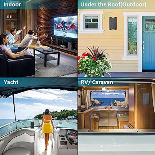 TV Antenna Indoor/Outdoor Digital HDTV Antenna Long 280Miles Range with Smart Switch Amplified Signal Booster, Support 4K 8K 1080P Fire Stick Smart TV and All TV's-17FT Coax Cable/AC Adapter 3