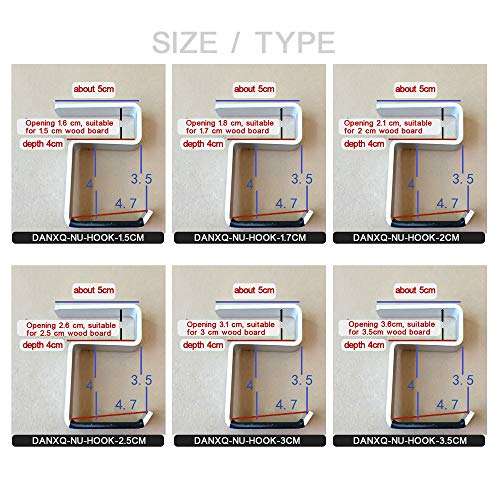 DANXQ Office Computer Desk Aluminum Hook Clamp-On Desk Headphone Holder/Backpack Hook/Provides A Convenient Place to Hang Headset Or Bag (for 2.5CM Board) 3