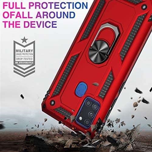 Galaxy A21s Case Compatible for Samsung Galaxy A21s Case with Screen Protector Waterproof Heavy Duty Military Case Magnetic Ring Kickstand Pink Case Full Body Shockproof Back Cover for Samsung A21s 4