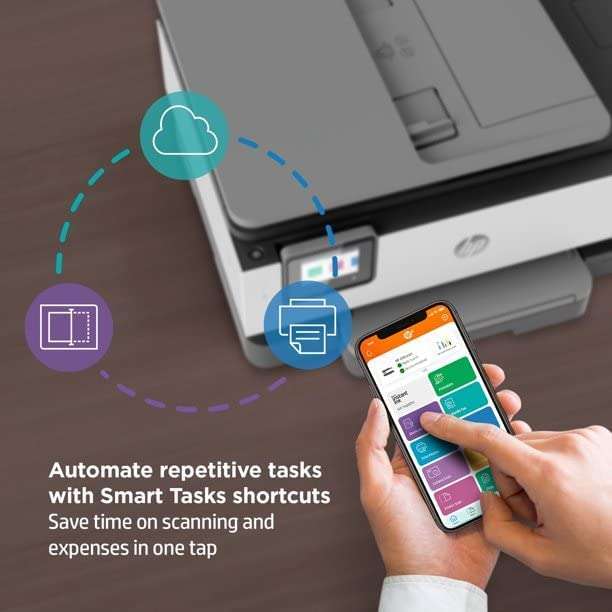 HP OfficeJet 8022e Wireless Inkjet Color All-in-One Printer, Print Copy Scan Fax, Instant Ink Ready, 35 Sheet ADF, WiFi USB Connectivity, 6 Months Free Instant Ink,White, W/Silmarils Printer Cable 5