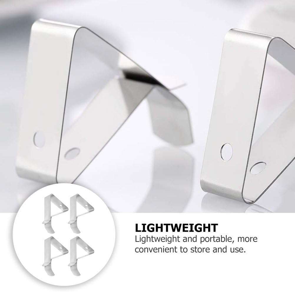 4 Pcs Silver Accurate Thermometer Pot Clips, Stainless Steel Temperature Clips for Probe, Ambient Thermometer Probe Holders for Temperature Reading Timers 4