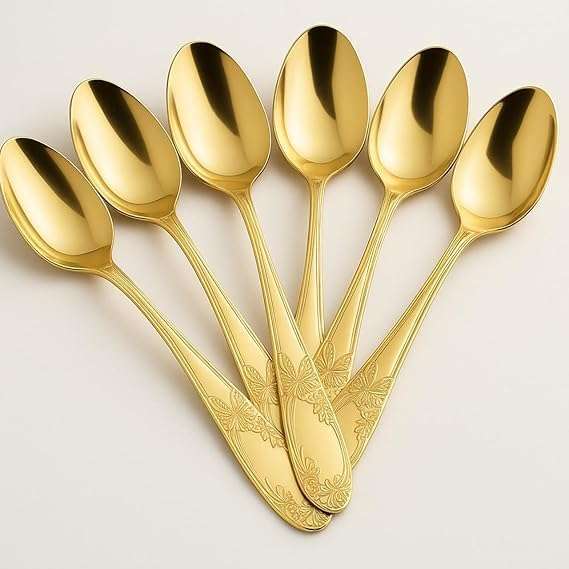 Stainless Steel Spoon Golden Set of 6 1