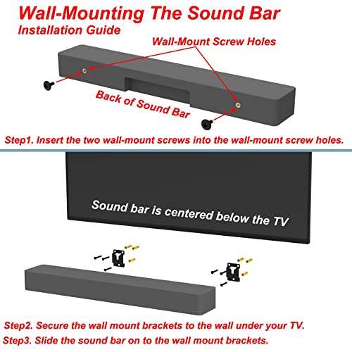 Pbxifge Sound Bar Wall Mount Brackets for Vizio Soundbar Wall Mounted Holders S3820W-C0 SB3851-C0 SB4051-D5 S5430W-C2 SB3651-E6 S2920W-C0 Mounting Bracket Kit with Screws 4