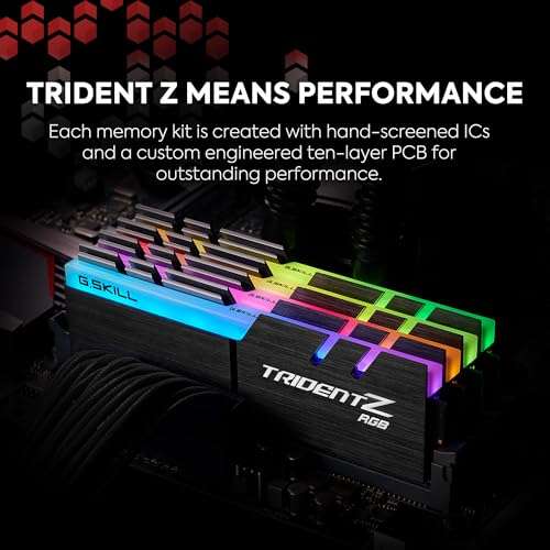 G.SKILL Trident Z RGB Series DDR4 RAM (XMP) 16GB (2x8GB) 3600MT/s CL18-22-22-42 1.35V Intel AMD Desktop Computer Memory U-DIMM (F4-3600C18D-16GTZRX) 2