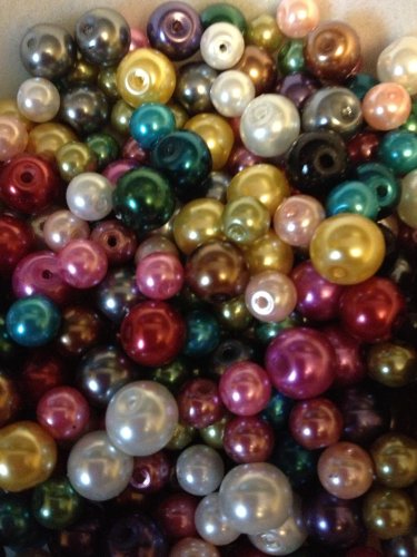 Cocoa's Accessories Glass Pearls Lamp Work Colorful Bead Mix 100 Total of 4mm, 6mm,& 8mm,