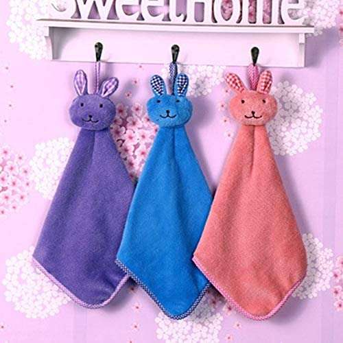 GlobalNiche® Lovely Rabbit velvet Dry Hands Cloth Dishcloth Kitchen Bathroom Hanging cleaning cloths (6604) 1