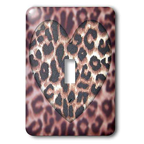 3dRose lsp_30867_1 Brown Leopard Heart Animal Print Trendy Fashion Toggle Switch, Multi-Color 1
