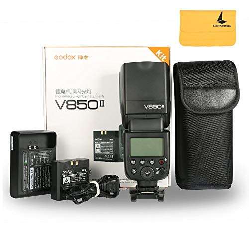 GODOX V850II GN60 2.4G 1/8000s HSS 2X Camera Flash Speedlight with 2000mAh Li-ion Battery Features 1.5s Recycle time and 650 Full Power Pops Compatible for Canon Nikon Pentax Olympas 2