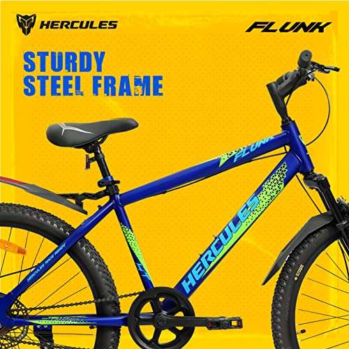 Hercules Flunk Ht 26T Single Speed 17 In Road Cycle For Unisex-Adult ( Matt Victor Blue , 12+ Years , Brake : Disc ), Front, ?17 Inches 5