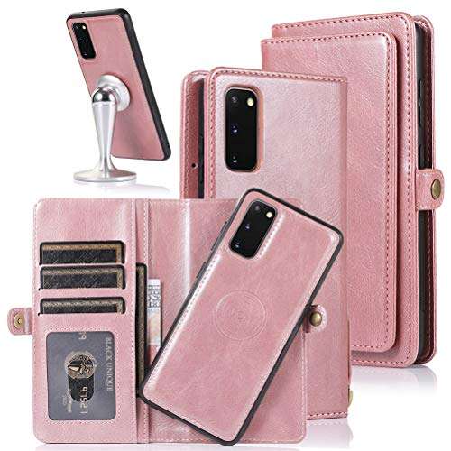 Harsel Samsung S20 Ultra Flip Case for Men/Women,Detachable Magnetic Phone Case Folio Cover with Purse Stand Card Holder Money Pouch Strap Pu Leather Cover Wallet Case for Galaxy S20 Ultra,Pink 1