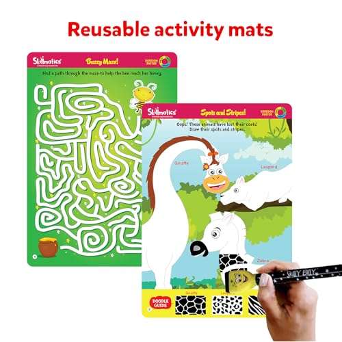 Skillmatics Educational Game - Boredom Buster, Reusable Activity Mats with Dry-Erase Marker, Gifts, Travel Toy for Kids Ages 3, 4, 5, 6 5