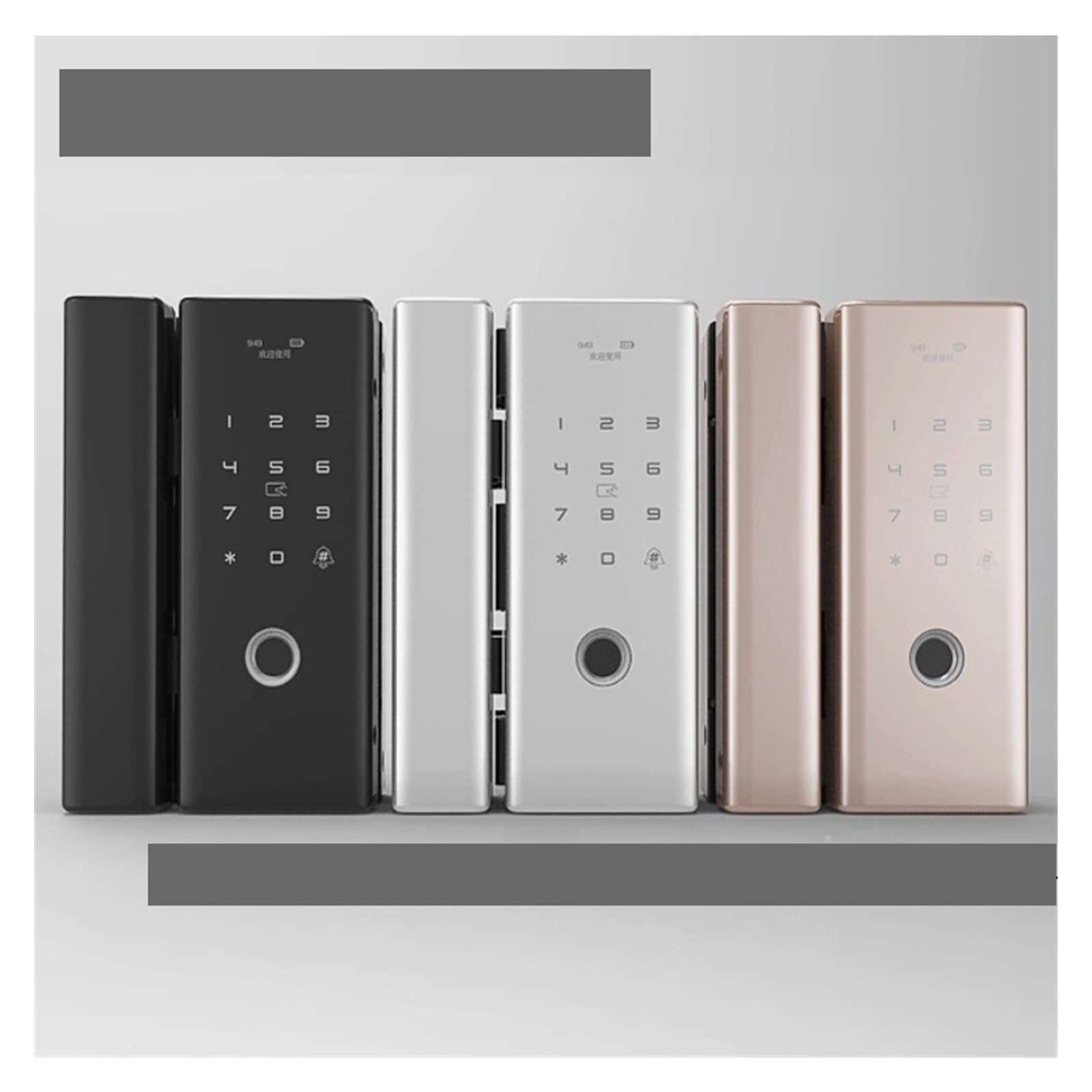 Graffiti WiFi Sliding Glass Door Lock Biometric Fingerprint Lock Electric Digital Lock e Glass Door Lock Wooden Door Lock (Color : Kit8, Mortise Lock Size : Type E) (Kit10 Type E) 3