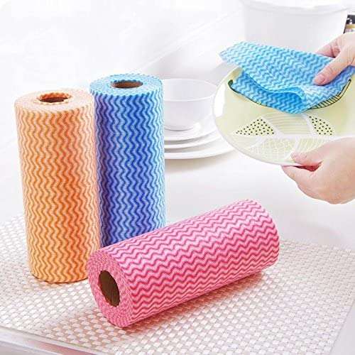 GlobalNiche® greenRoll Kitchen Non-Woven Fabrics Washing Cleaning Cloth Towels Striped Eco Friendly Practical Rags Wiping Souring Pad (31509) 3
