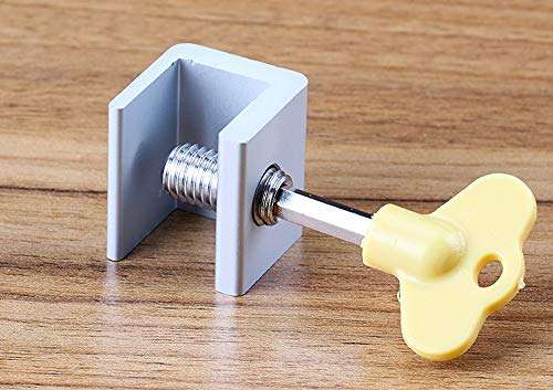 KISEER 5 Pack Sliding Windows Lock Stopper Aluminum Alloy Door Security Lock Stop with Key for Home or Office 6