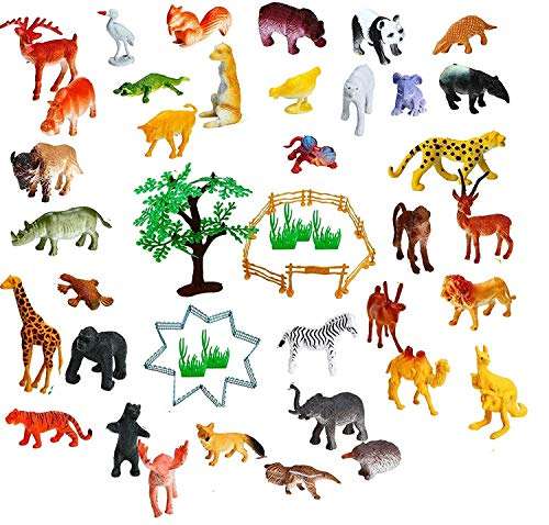 HARDI THRIVE Wild Animal Toys Play Set,Realistic Small Size Wild Safari Zoo African Jungle Animals Vinyl Plastic Figures Toys Play Set with Elephant, Giraffe, Lion, Tiger, Gorilla for Kids -20 Piece 2