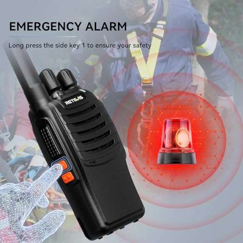 Retevis H-777 Walkie Talkies with Shoulder Mic,2 Way Radios Long Range,License-Free,LED Flashlight,Portable,Shock Resistant,for Family Outdoor Small Commercial (4 Pack) 6