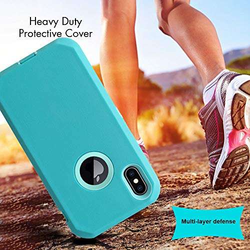 Case for iPhone Xs Max Heavy Duty Protective Cover for Men Women Shockproof Full Body Protection Anti Scratch Shell Hard Hybrid Soft Silicone Phone Cases for iPhone Xs Max + Stylus (Mint Green) 4
